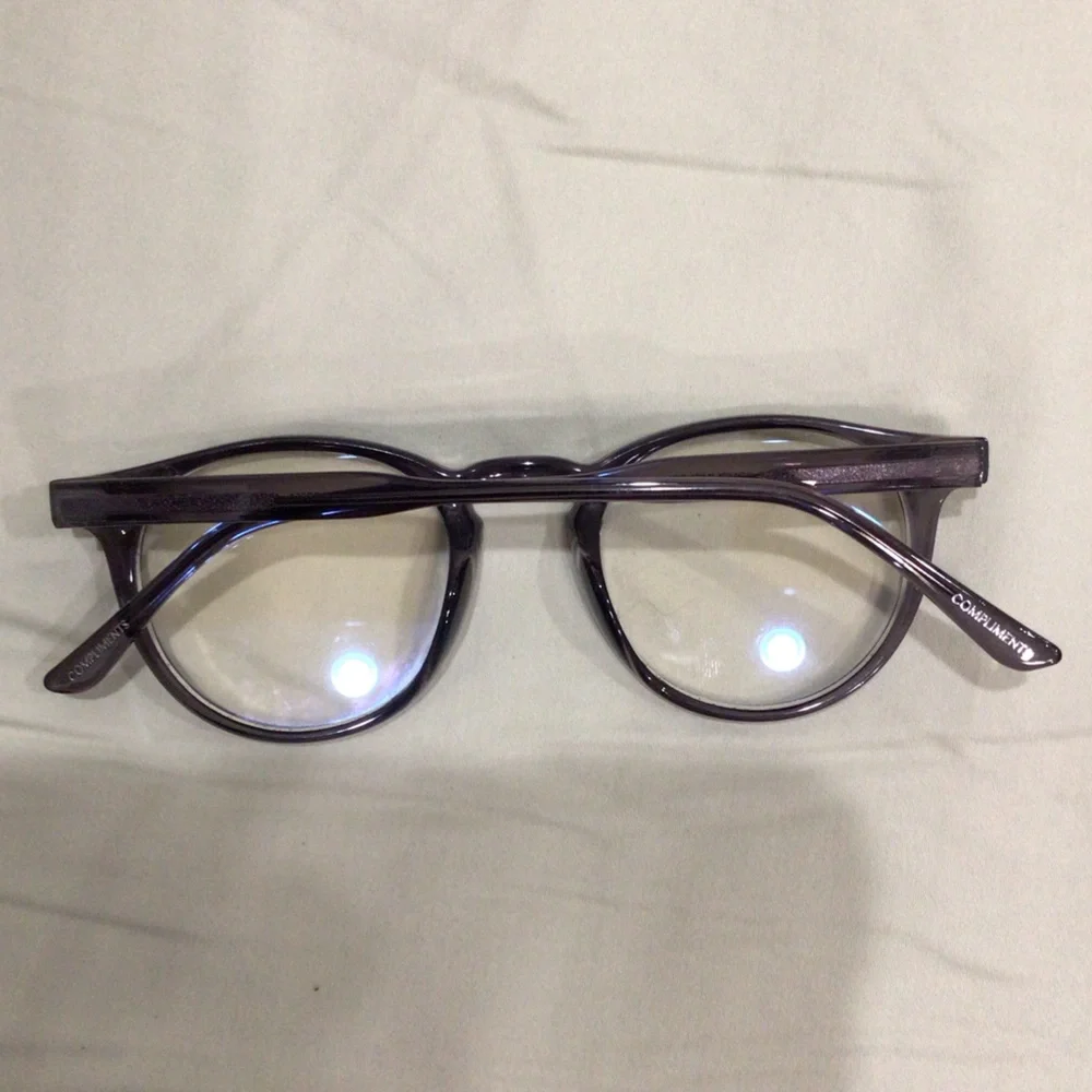 Compliments by DIFF Smoke Crystal Round Blue Light Eyeglasses